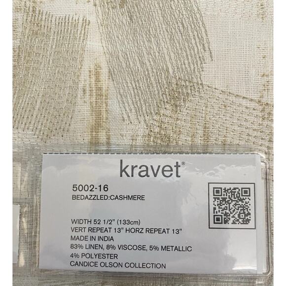 2 Candace Olsen Embroidered Metallic Silver Gold by Kravet Fabric Samples 25x25 - Picture 6 of 9